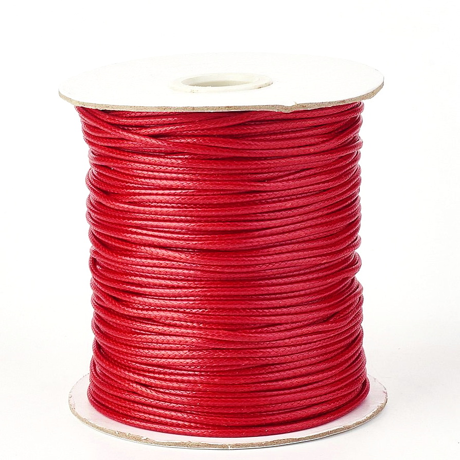 Snur poliester, cerat, rosu, 2mm-bobina 80 m 1 buc