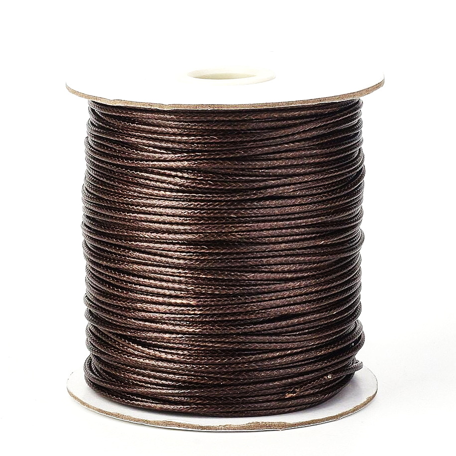Snur poliester, cerat, maro, 1mm-bobina 130m