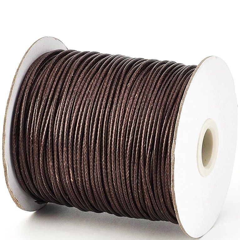 Snur poliester, cerat, maro, 1mm 1 m