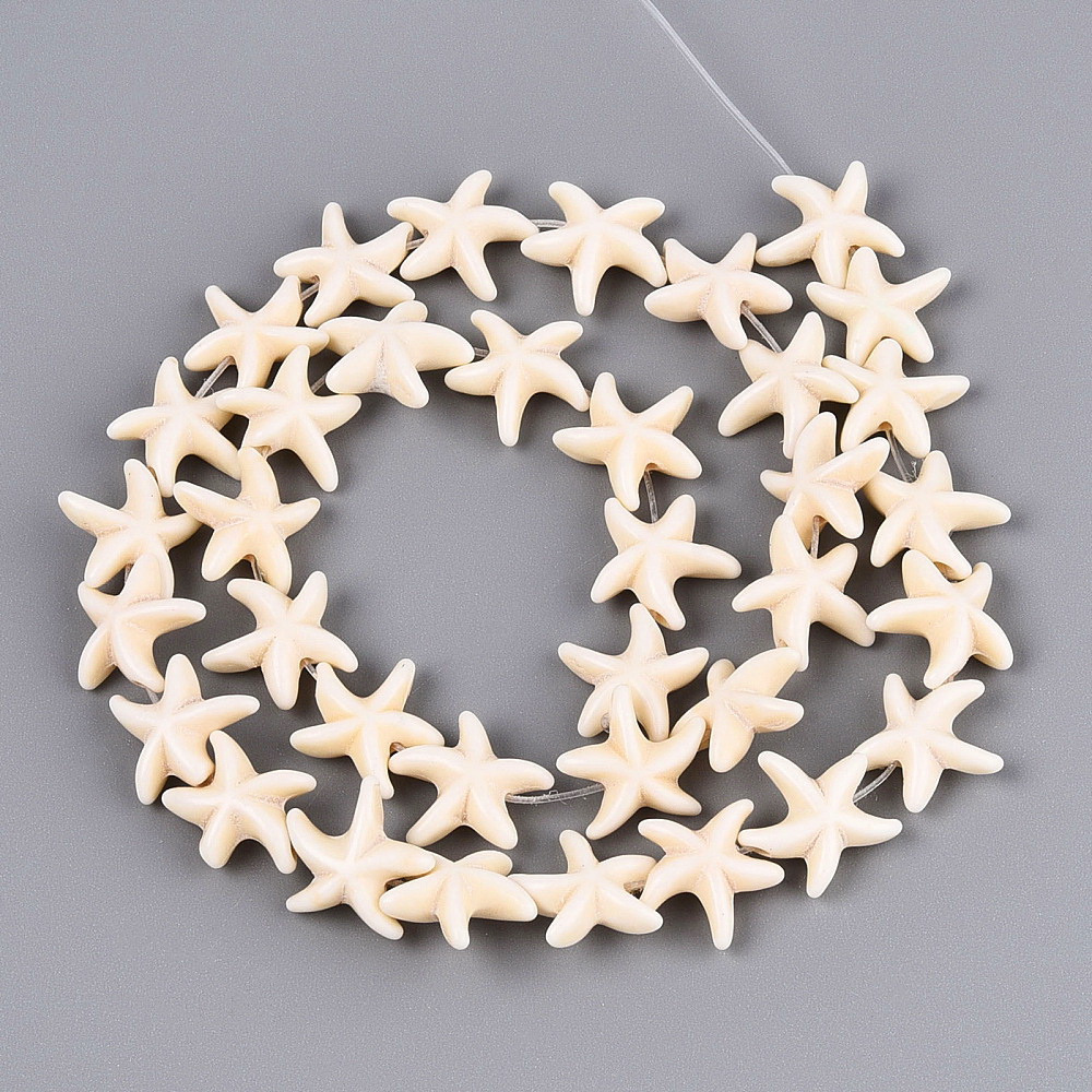 Howlite crem, stea de mare, 14x5mm-sir 36 buc 1 buc