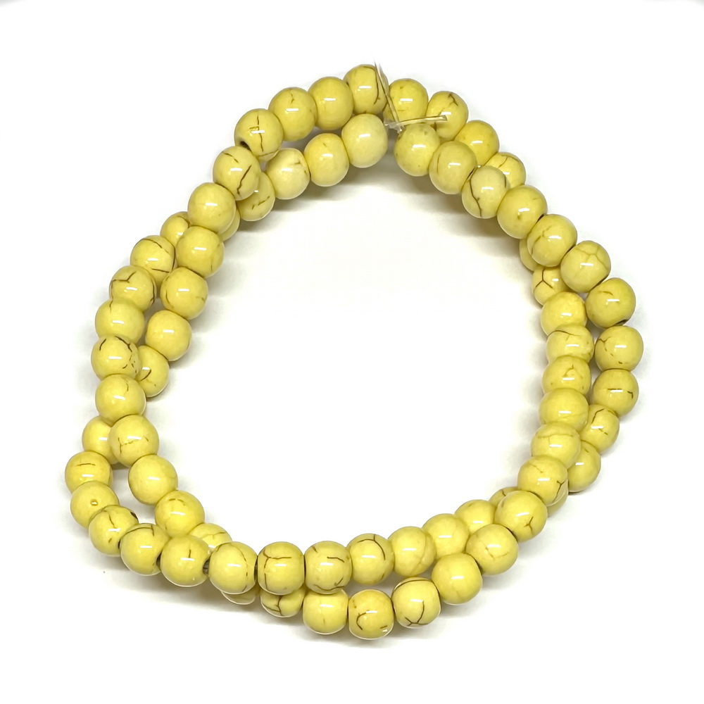 Howlite galben deschis, sferic, 6mm-sir 72 buc 1 buc