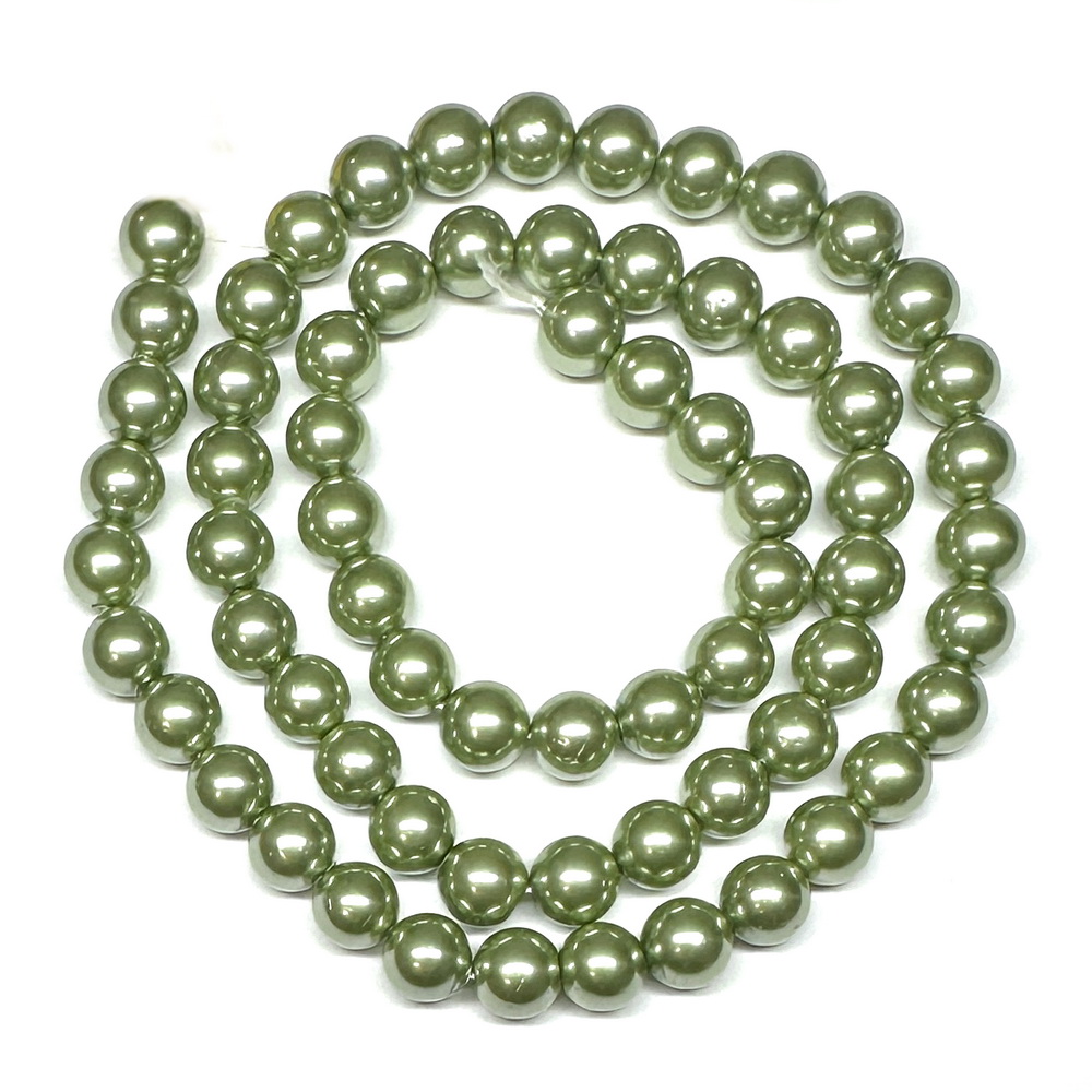 Perle stil Mallorca, kaky deschis, 6mm-sir 68 buc 1 buc