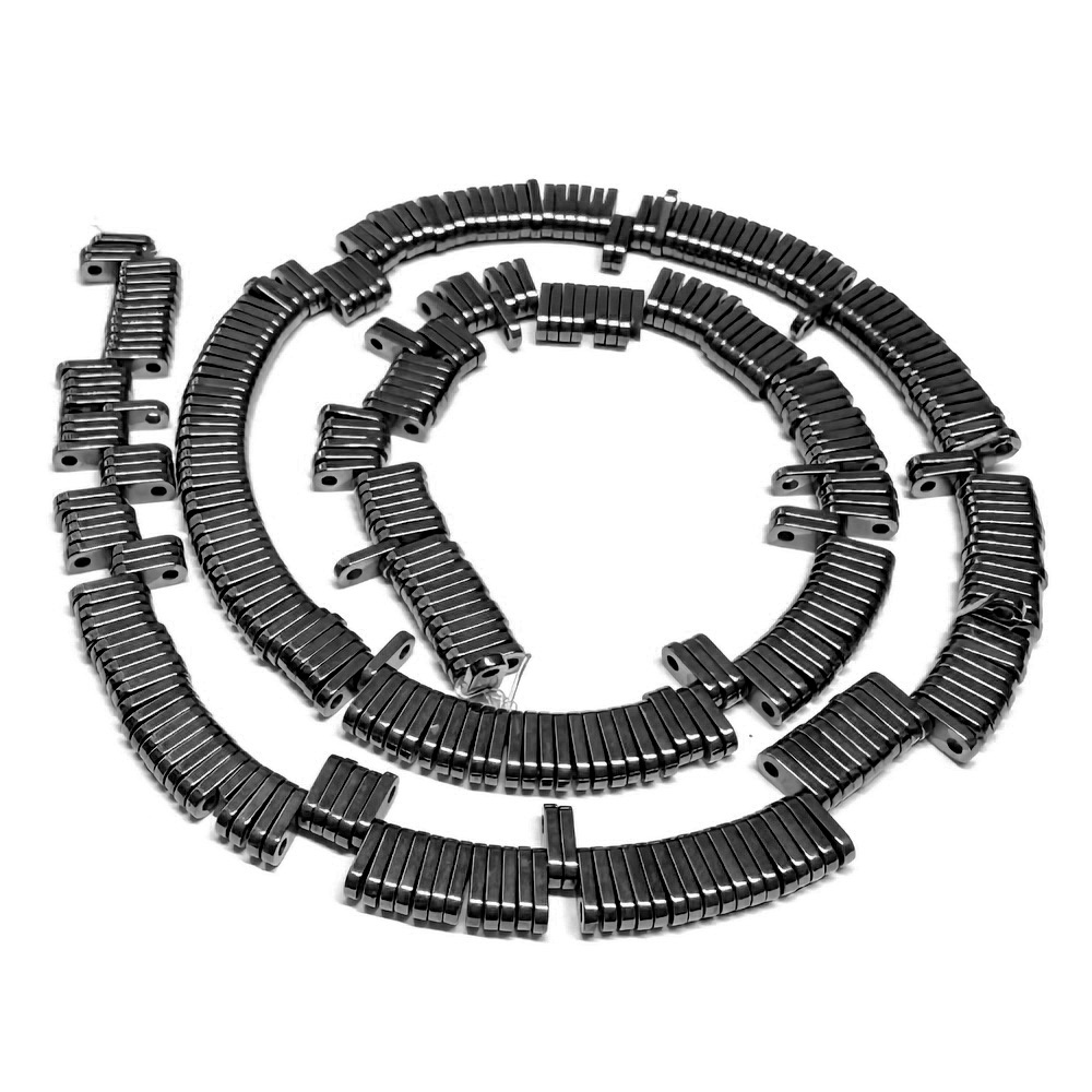 Hematit negru, cu 2 orificii, 6x3x1mm-sir 370 buc 1 buc