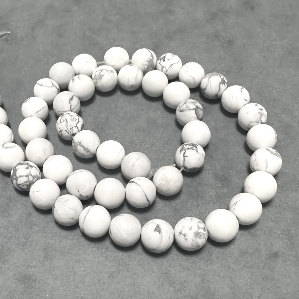 Howlite alb, mat,  sfere 10mm-sir 37 buc 1 buc