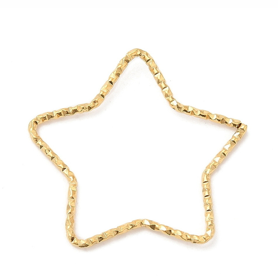 Conector/link otel inoxidabil 304, auriu, stea 27x26x1mm 1 buc