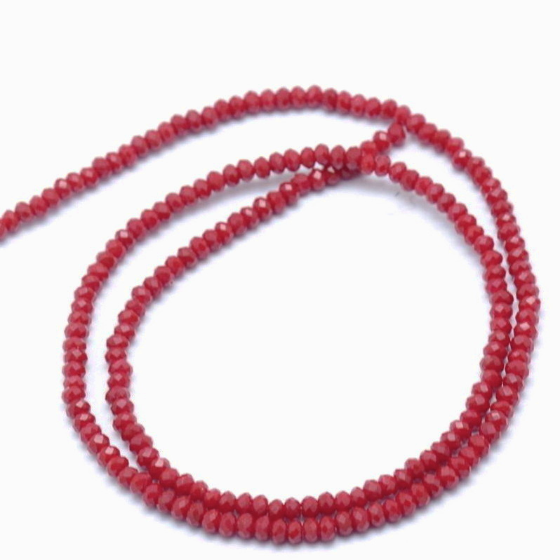 Cristale rondele 2.5x1.5mm, rosii-sir 185 buc 1 buc