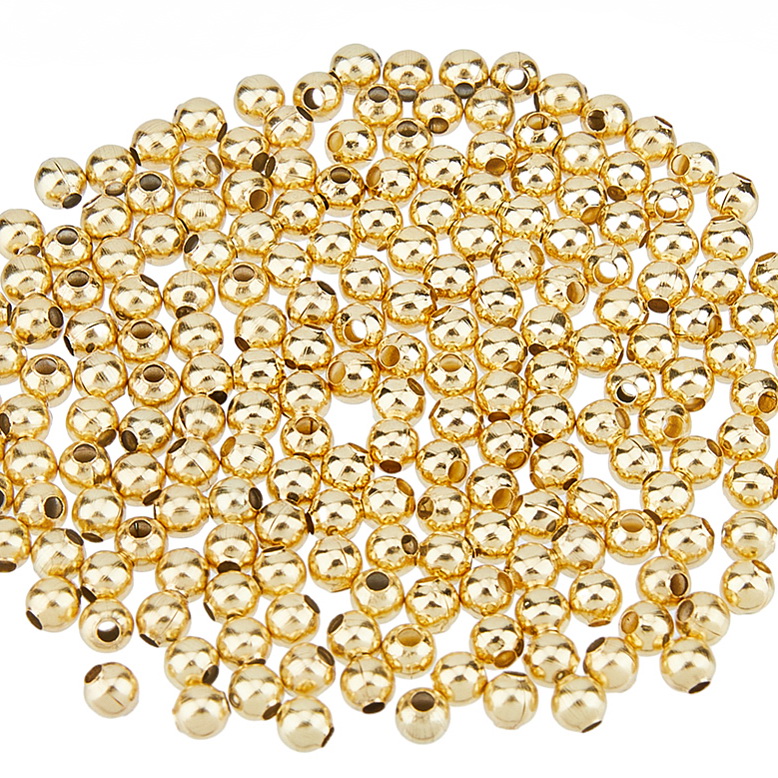 Margele otel inoxidabil 304, placate cu aur 24K, 4mm 1 buc