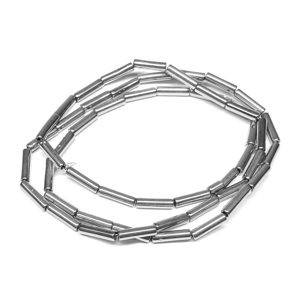 Hematit electroplacat argintiu inchis, tub 8x2mm-sir 51 buc 1 buc