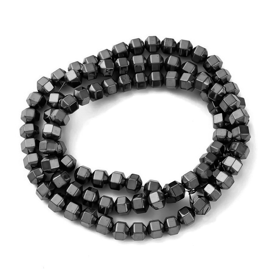 Hematit hexagonal-biconic, 4.3x4.3mm-sir 100 buc 1 buc