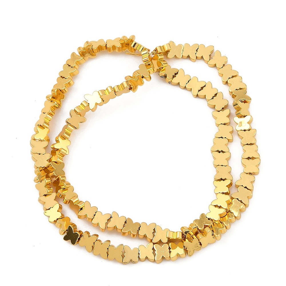 Hematit electroplacat auriu, fluturas 6x5x2.5mm-sir 83 buc 1 buc