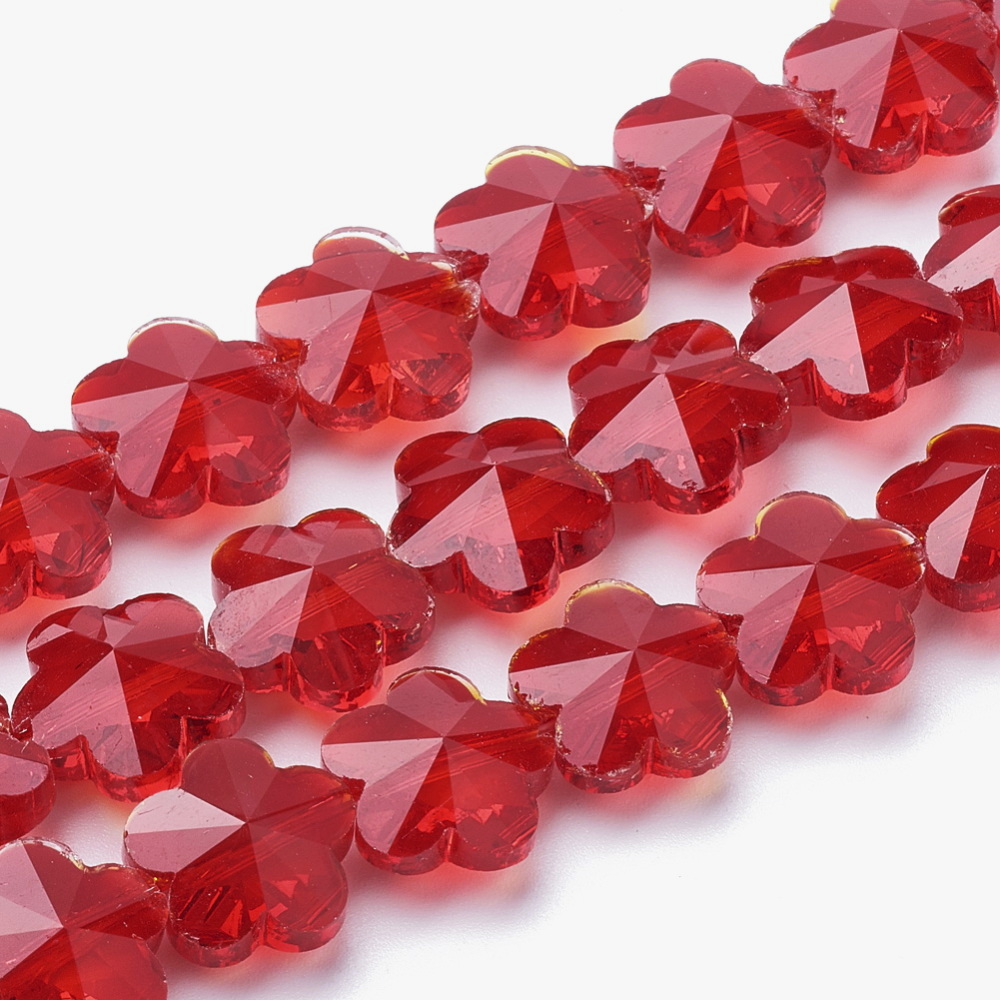 Cristal rosu, floare 10x10x7mm 1 buc