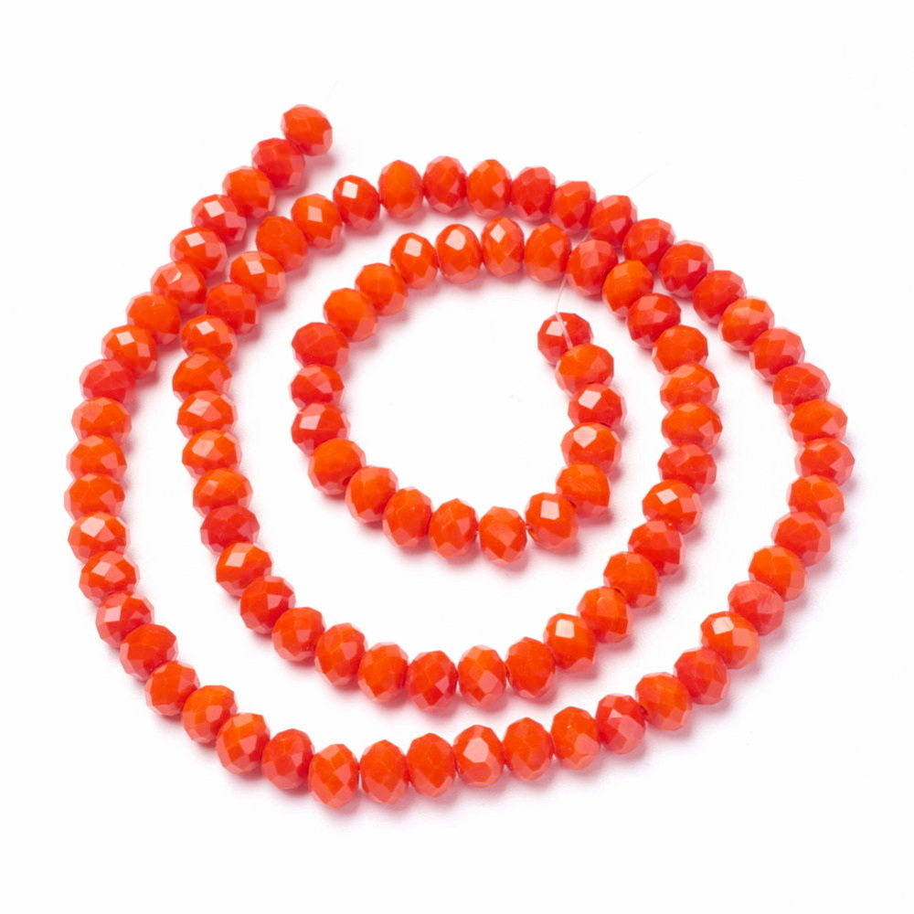 Cristale rondele 4x3mm, opace, rosu-portocaliu-sir 125 buc 1 buc