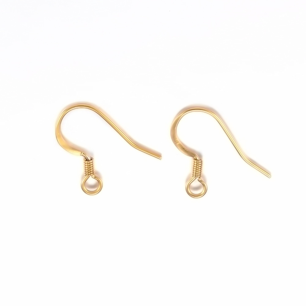 Tortite cercei otel inoxidabil 316 auriu IP(placat cu ioni), cu arc, 18x14x0.8mm
 2 buc