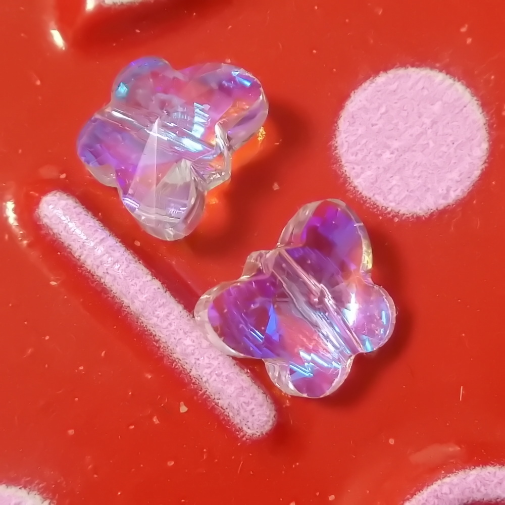 Margele cristal AB, fluture 10x8x5mm 1 buc