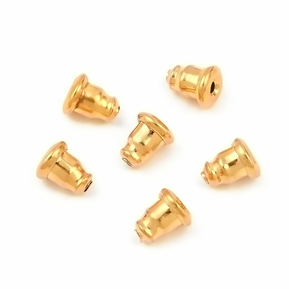 Dop cercei otel inoxidabil 304, auriu, 5.5x5mm 1 buc