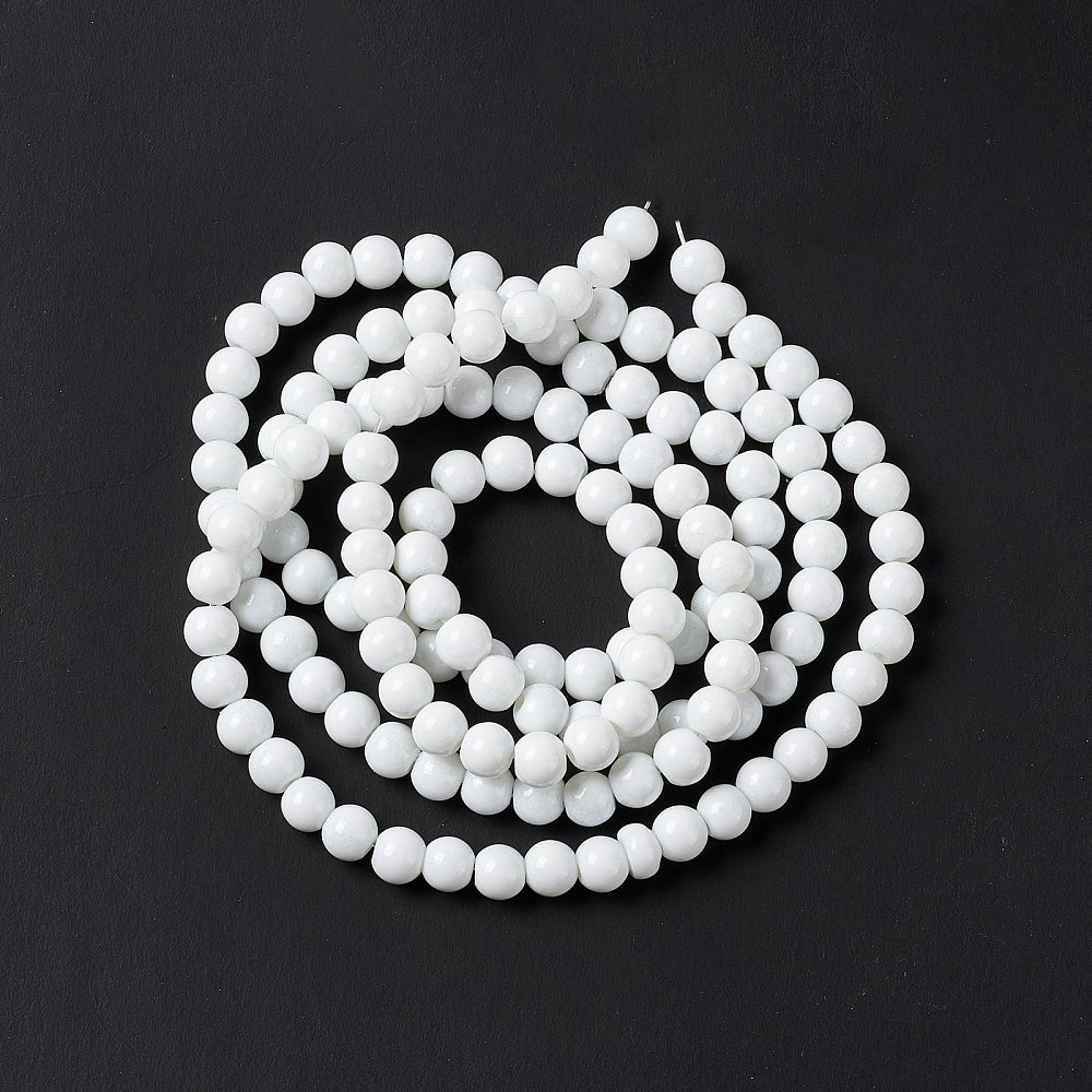 Margele sticla sferice albe 6mm-sir 130 buc 1 buc