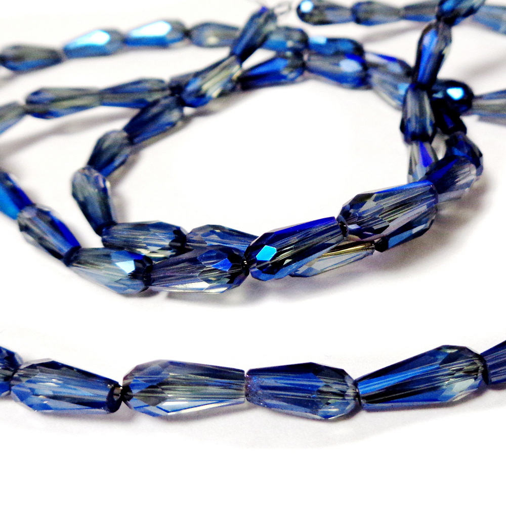 Cristale lacrima electroplacate albastru 9~9.5x4mm-sir 67-68 buc 1 buc