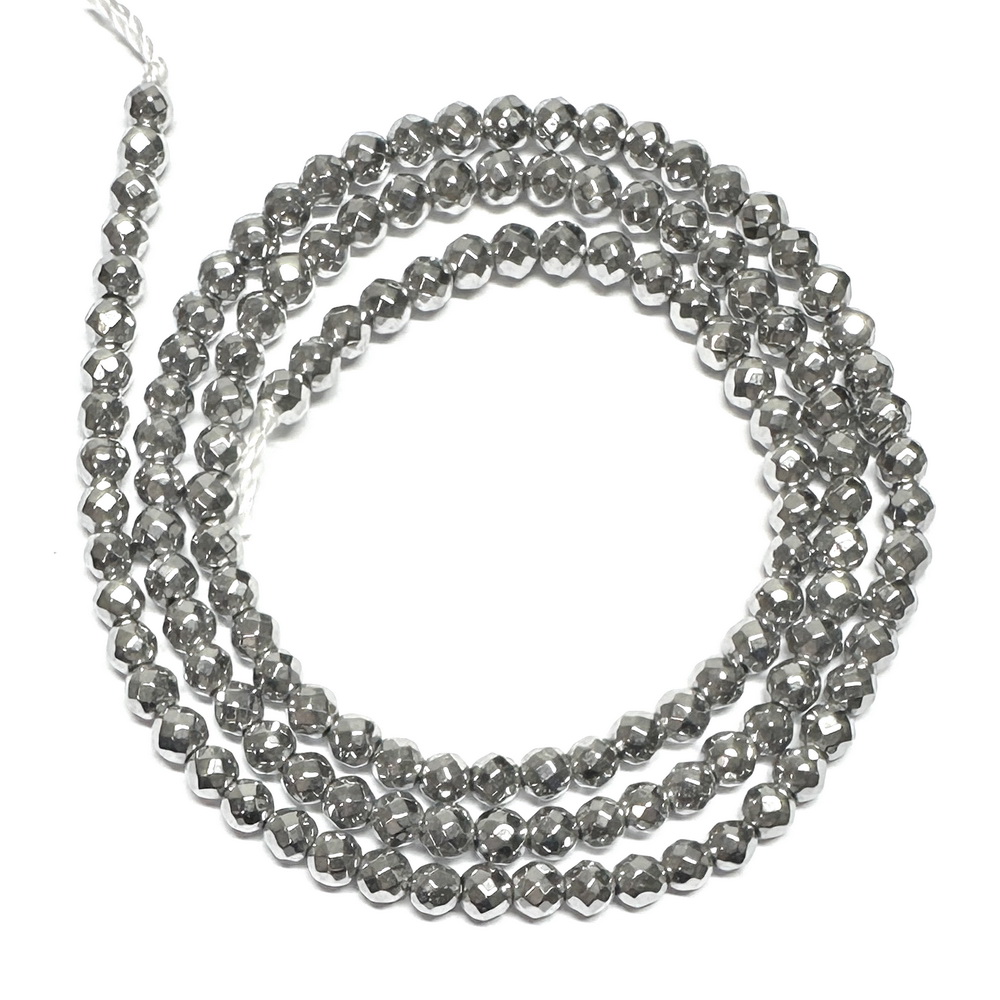 Hematit fatetat argintiu inchis, 3mm-sir 135 buc 1 buc