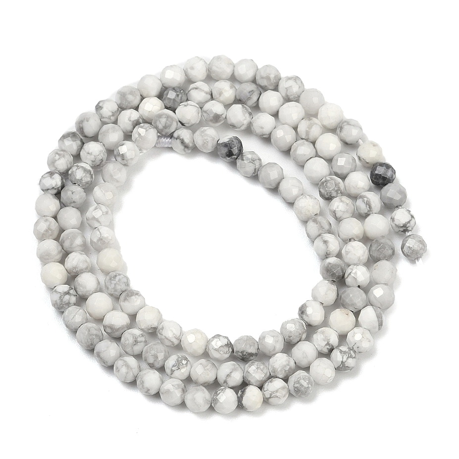 Howlite alb, fatetat 2mm-sir 160 buc 1 buc