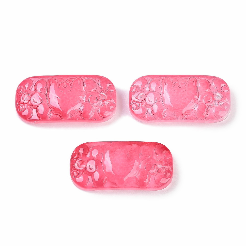 Conector/link sticla fucsia, transparenta, 25x12x6.5mm 1 buc