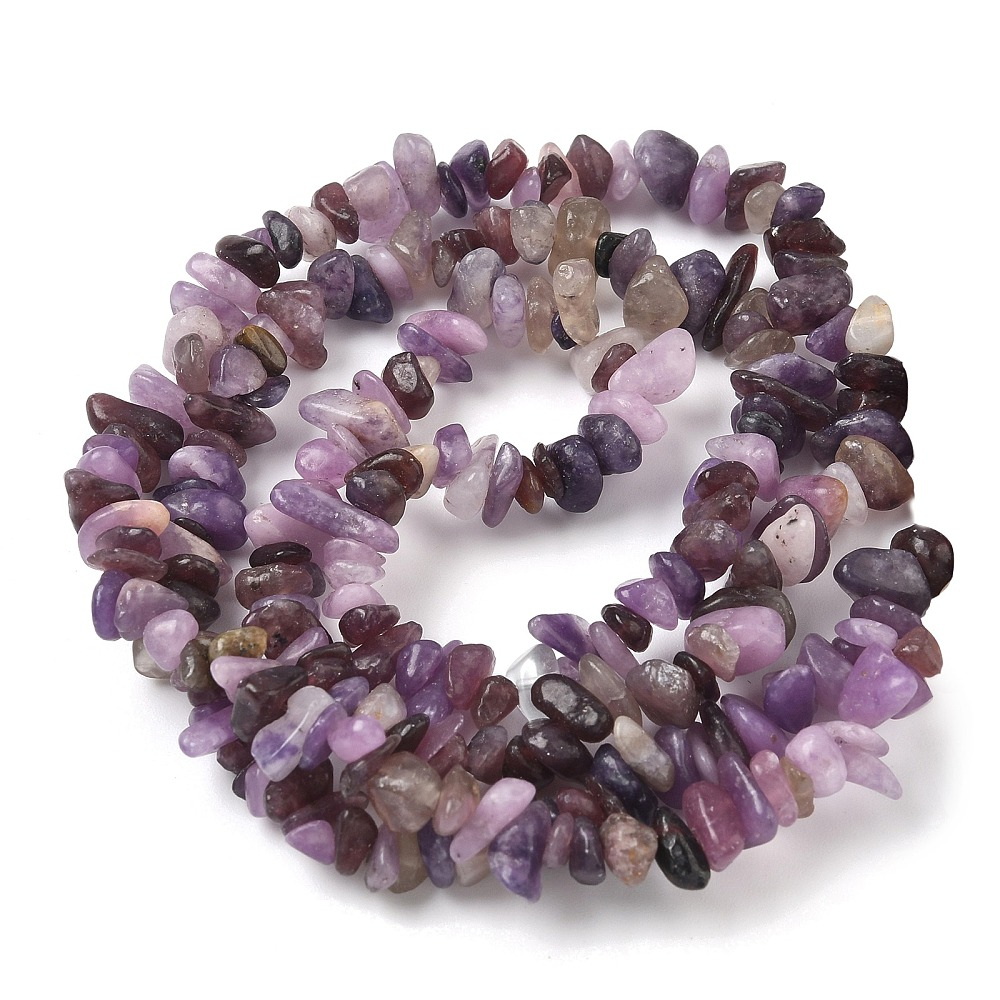 Lepidolit chips 1.5~6x6~11.5x4~7.5mm-sir 78-79 cm 1 buc