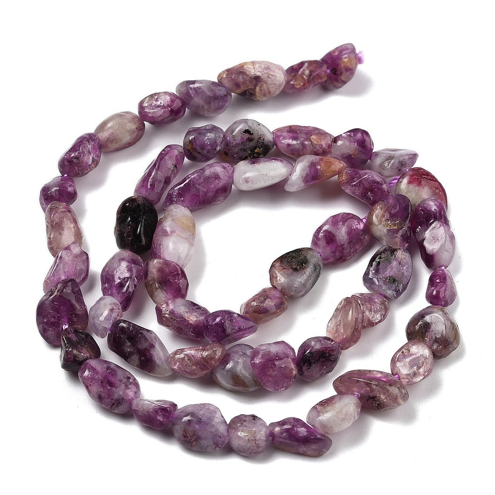 Lepidolit violet, nuggets 6~10x5~8x3~5mm-sir 38 cm(43~50 buc) 1 buc