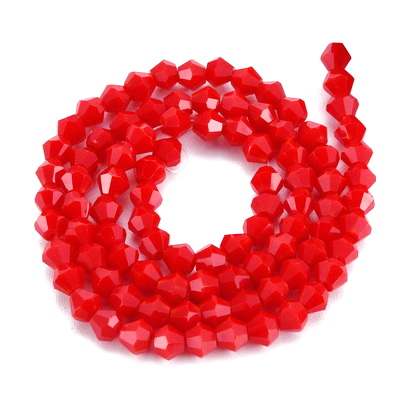 Cristale biconice 4mm, imitatie jad rosu-sir 89 buc 1 buc