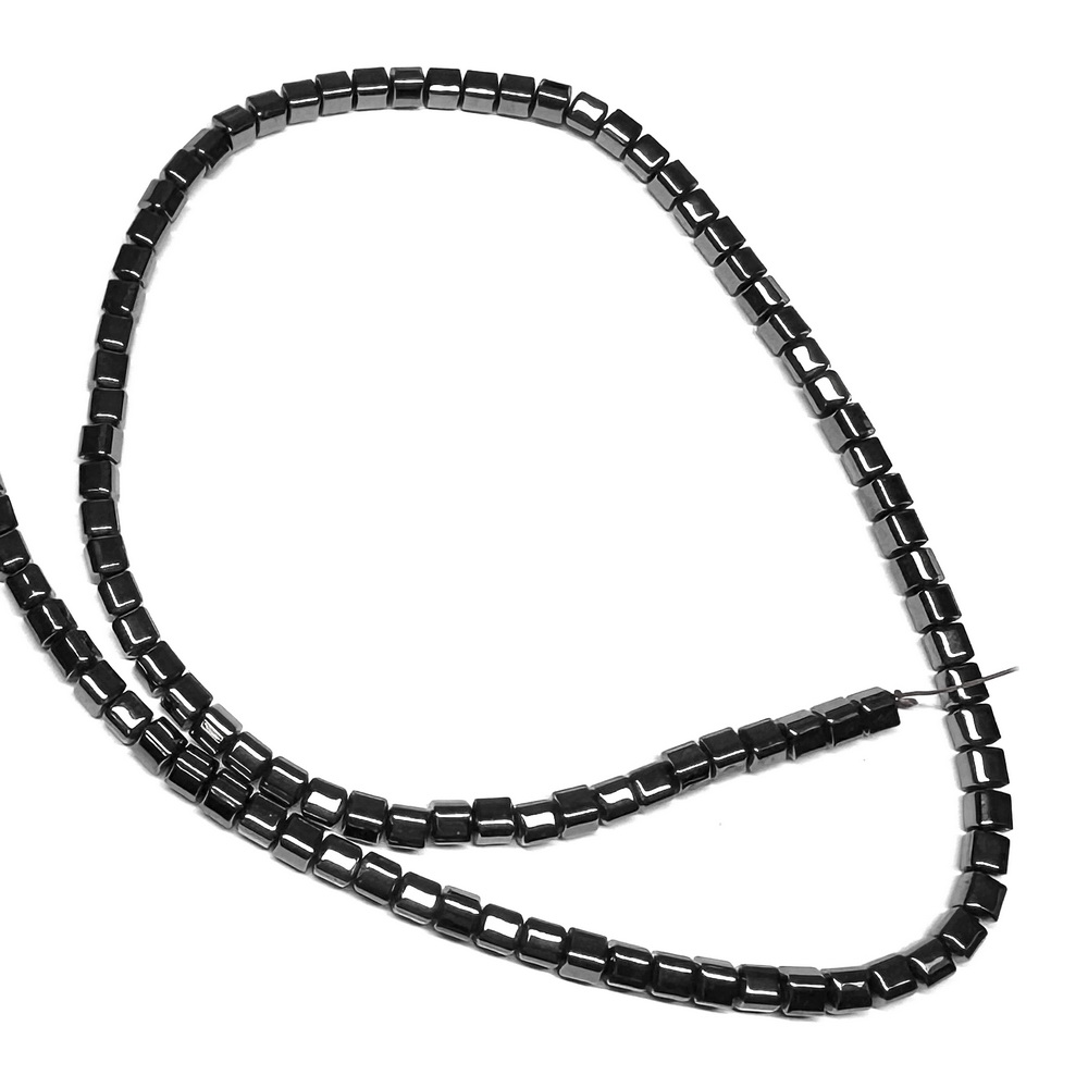 Hematit negru, cubic cu muchiile rotunjite, 4x4x4mm-sir 104 buc 1 buc