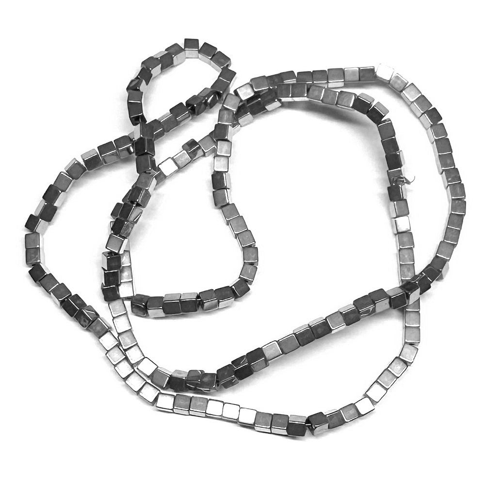 Hematit placat argintiu, cub 2.3x2.3mm-sir 170 buc 1 buc