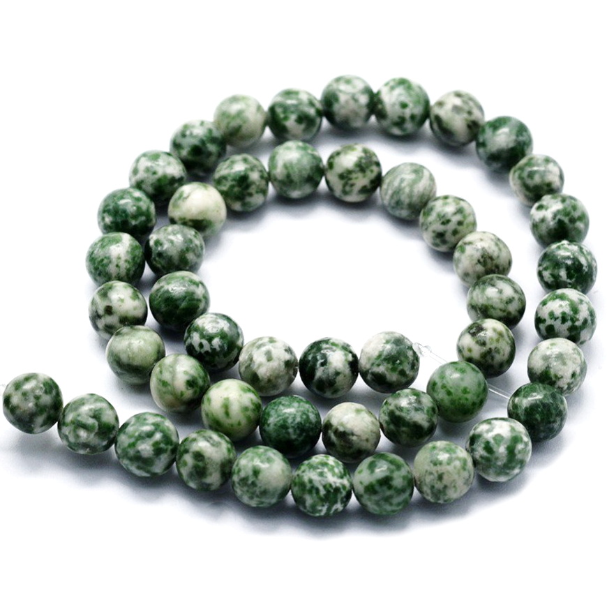 Jasp verde cu alb, 10mm-sir 37 buc 1 buc