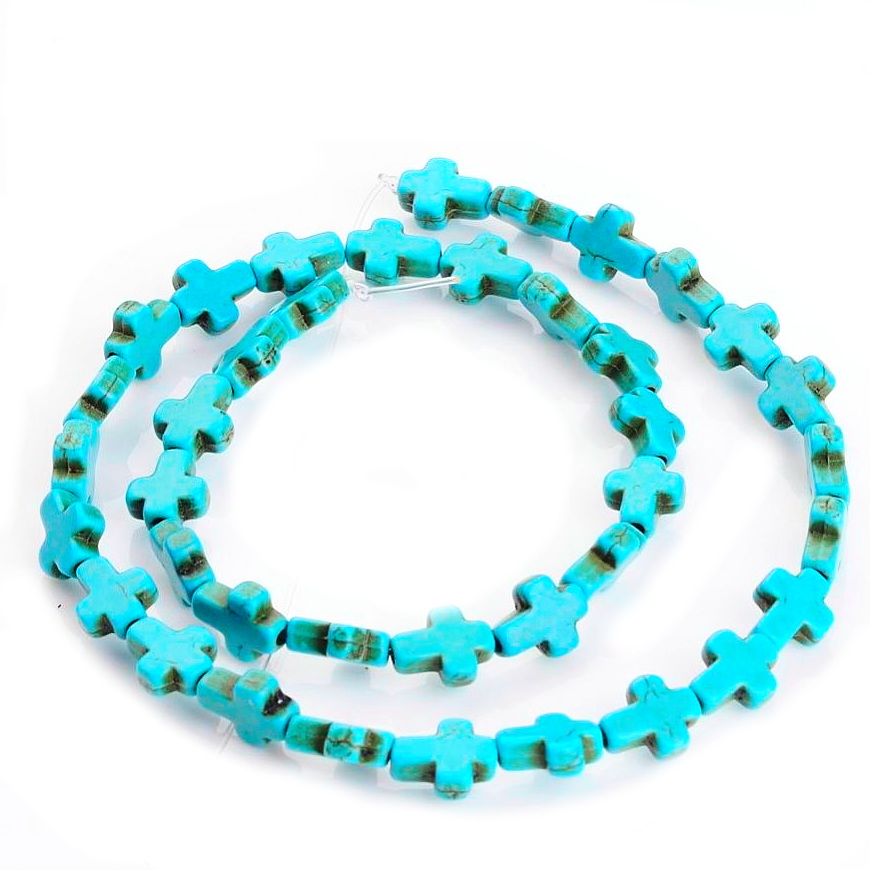 Cruciulita turcoaz reconstituit, 10x8x3.5mm-sir 37 buc 1 buc