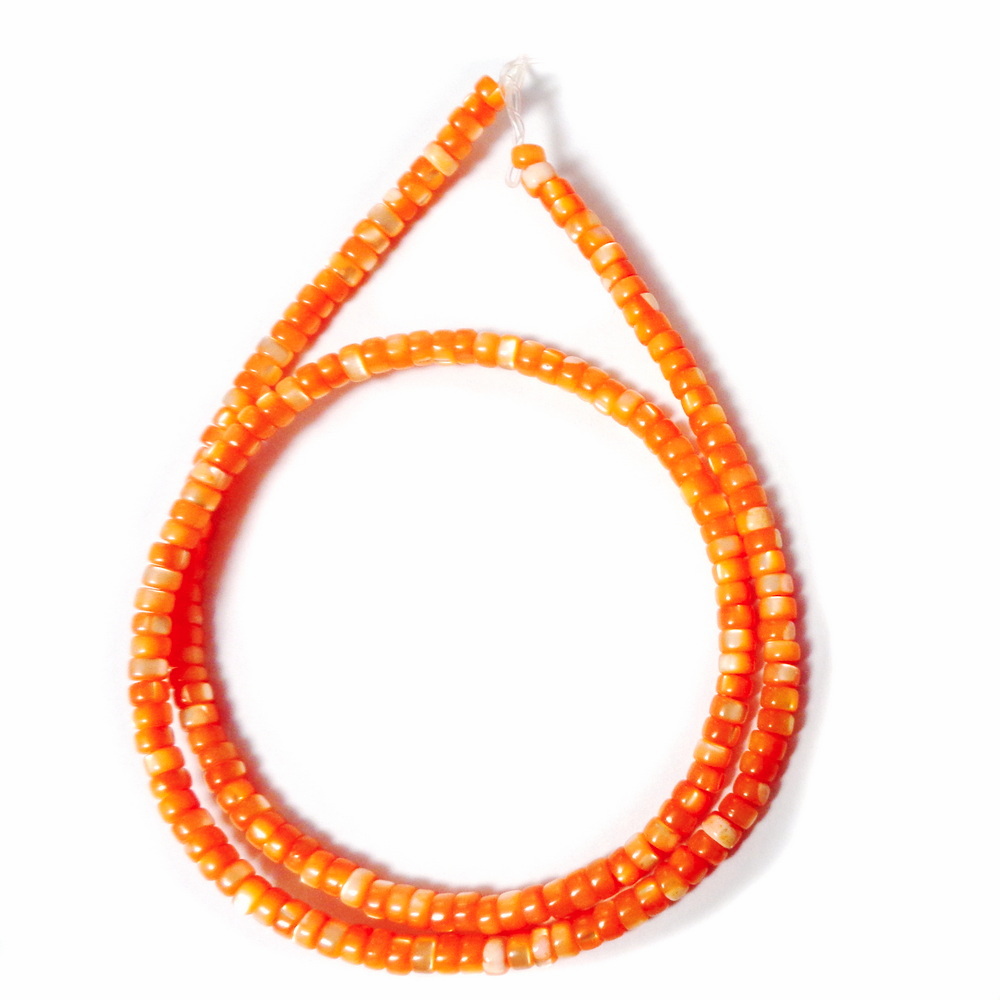 Sidef portocaliu, disc(Heishi), 4x2mm-sir 177 buc 1 buc