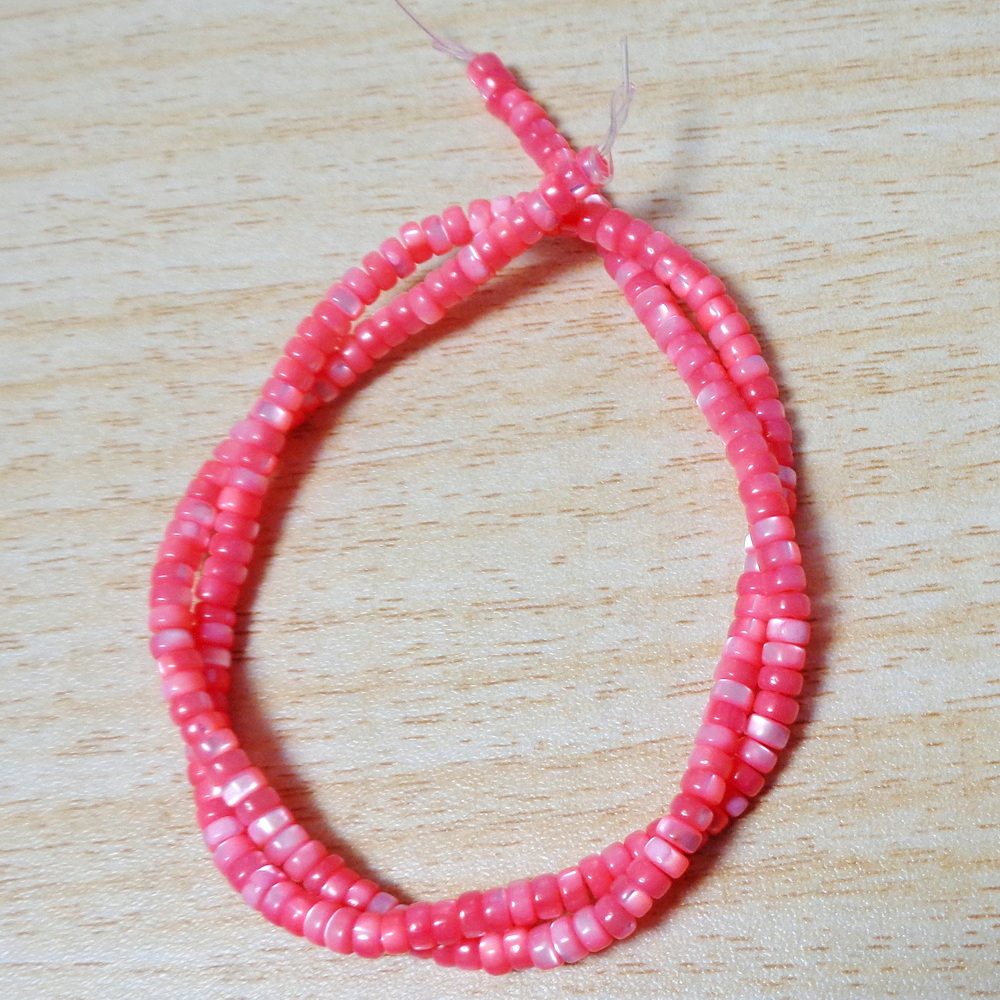 Sidef roz, disc(Heishi), 4x2mm-sir 187 buc 1 buc