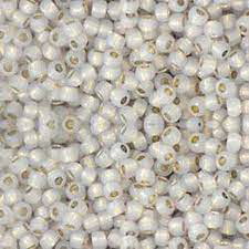 Margele TOHO - Rotunde- 11/0 : PermaFinish - Silver-Lined Milky Cloud