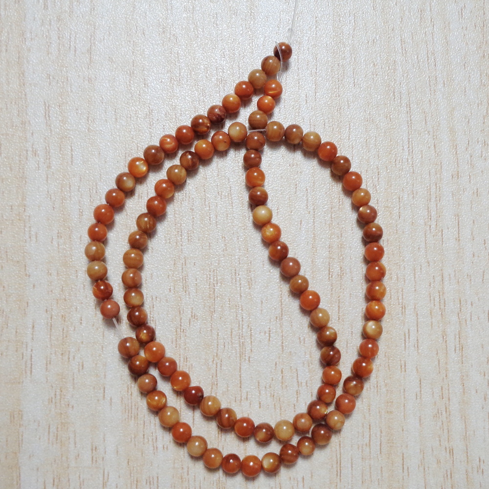 Sidef maro-portocaliu, sferic,4.3mm-sir 95 buc 1 buc