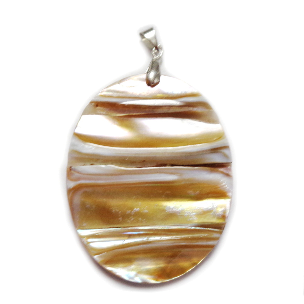 Pandantiv sidef bej 67x43x7mm 1 buc