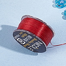 Ata nylon rosu inchis, pt. cusut margele nisip, 0.2mm-rola 46 1 buc