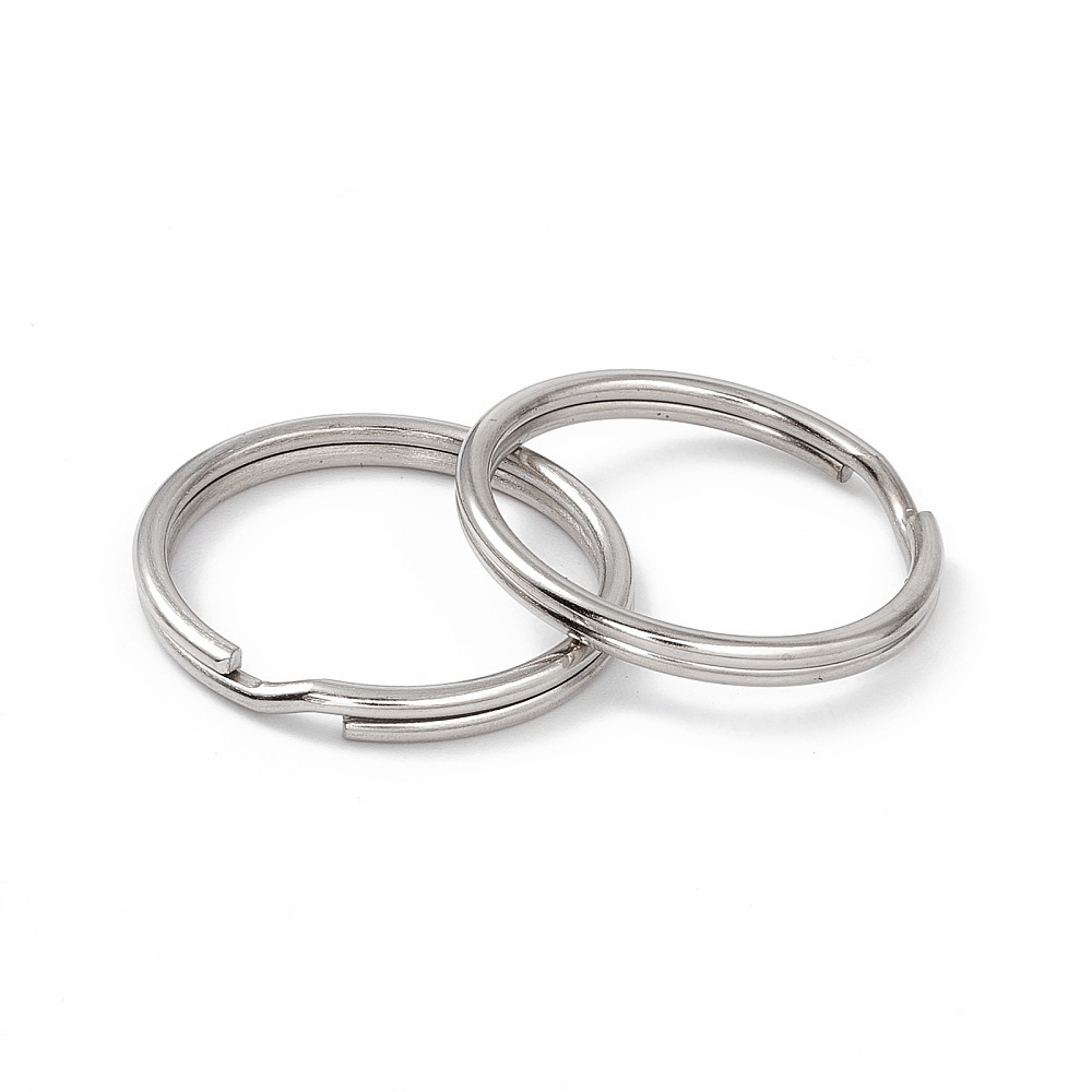 Inel breloc argintiu inchis,  zala dubla, rotunda, 24x2.5mm 1 buc