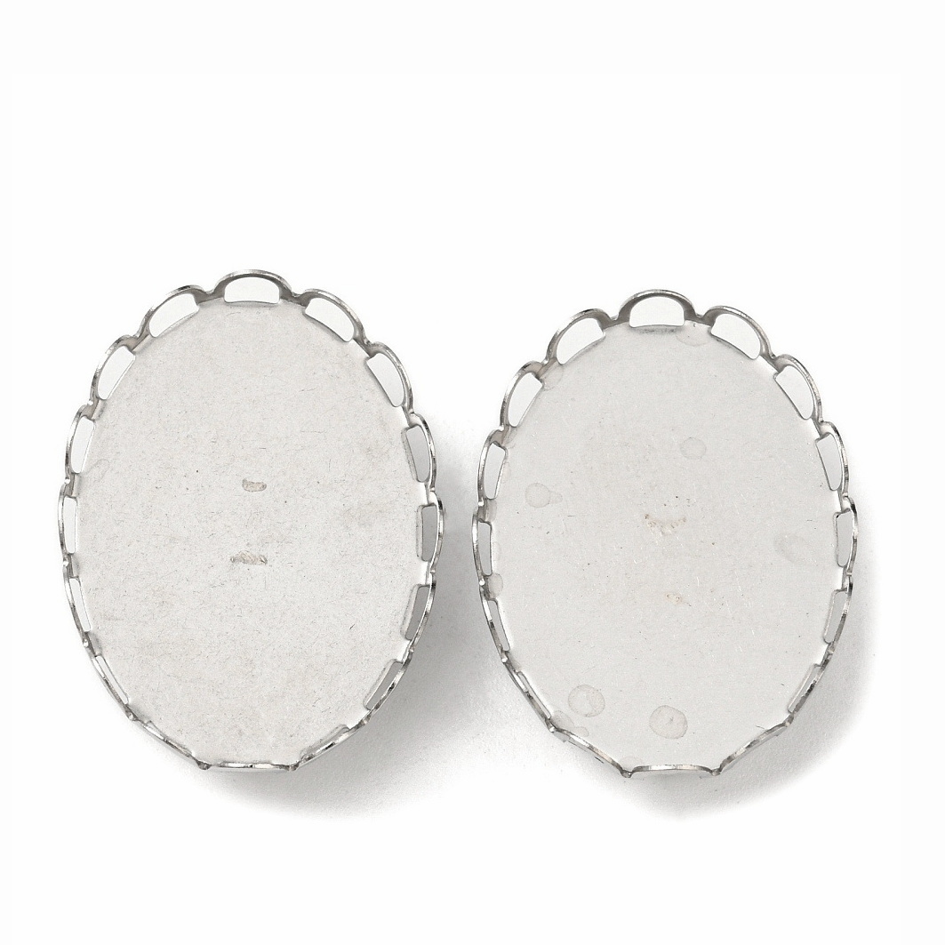 Baza cabochon/brosa otel inoxidabil 304, pt.cabochon 25x18mm 1 buc