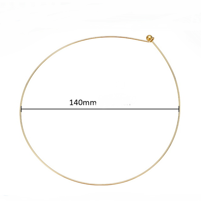Baza colier metalica, fixa, aurie, interior 14cm, grosime 1.2mm 1 buc