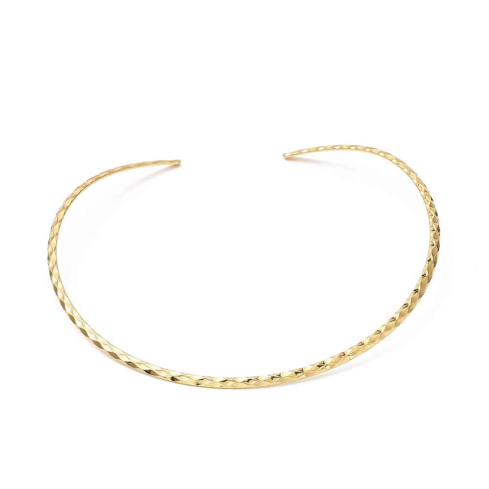 Baza colier metalica, fixa, aurie, texturata, interior 13.7cm, grosime 3mm 1 buc