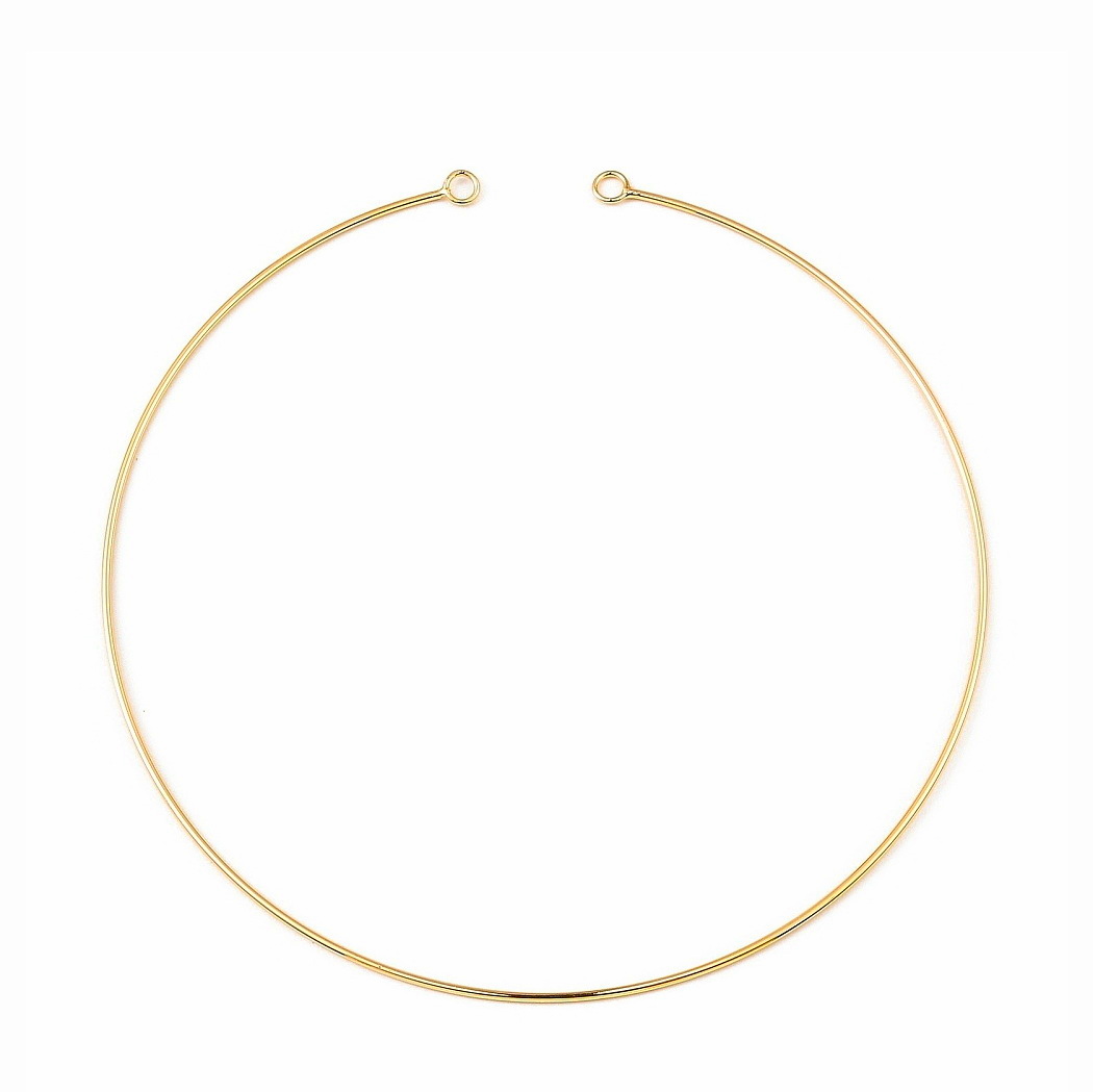 Baza colier metalica aurie, fixa, interior 13.5cm, grosime 1.5mm 1 buc