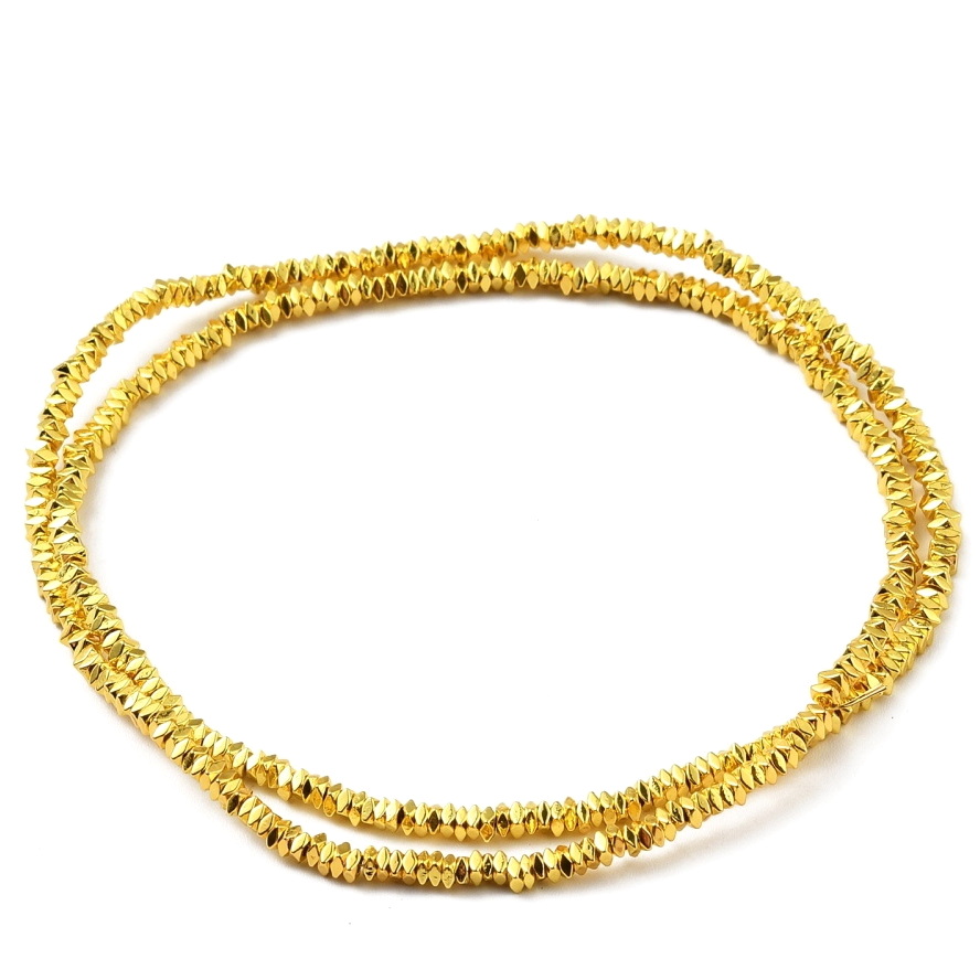 Hematit electroplacat auriu, patrat, 2x2x1.2mm-sir 400 buc 1 buc