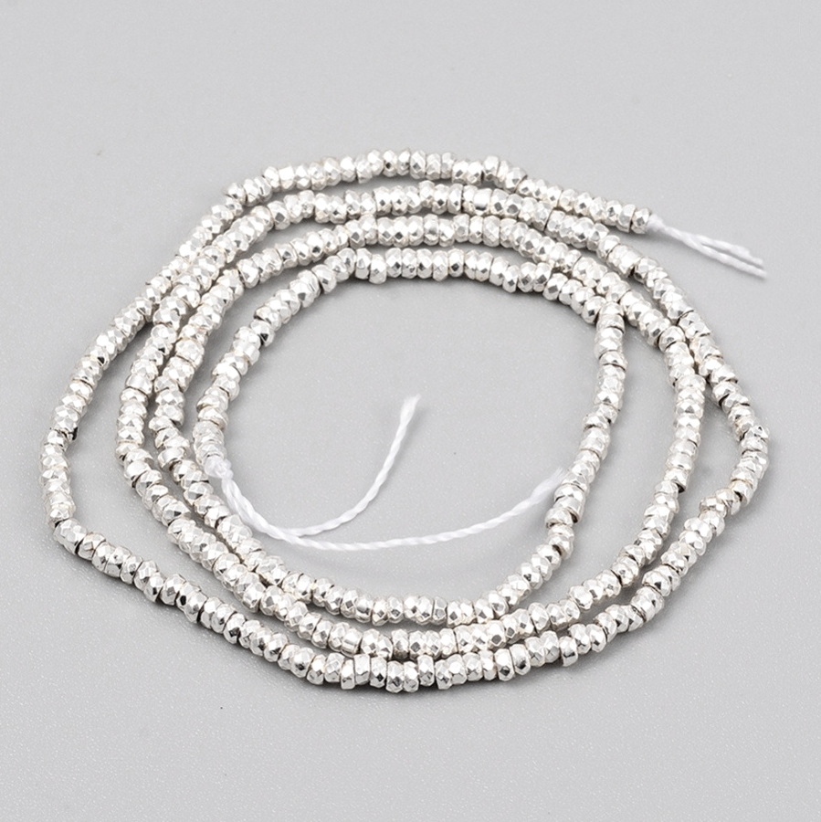 Hematit electroplacat argintiu, rondele 2x1mm-sir 390 buc 1 buc