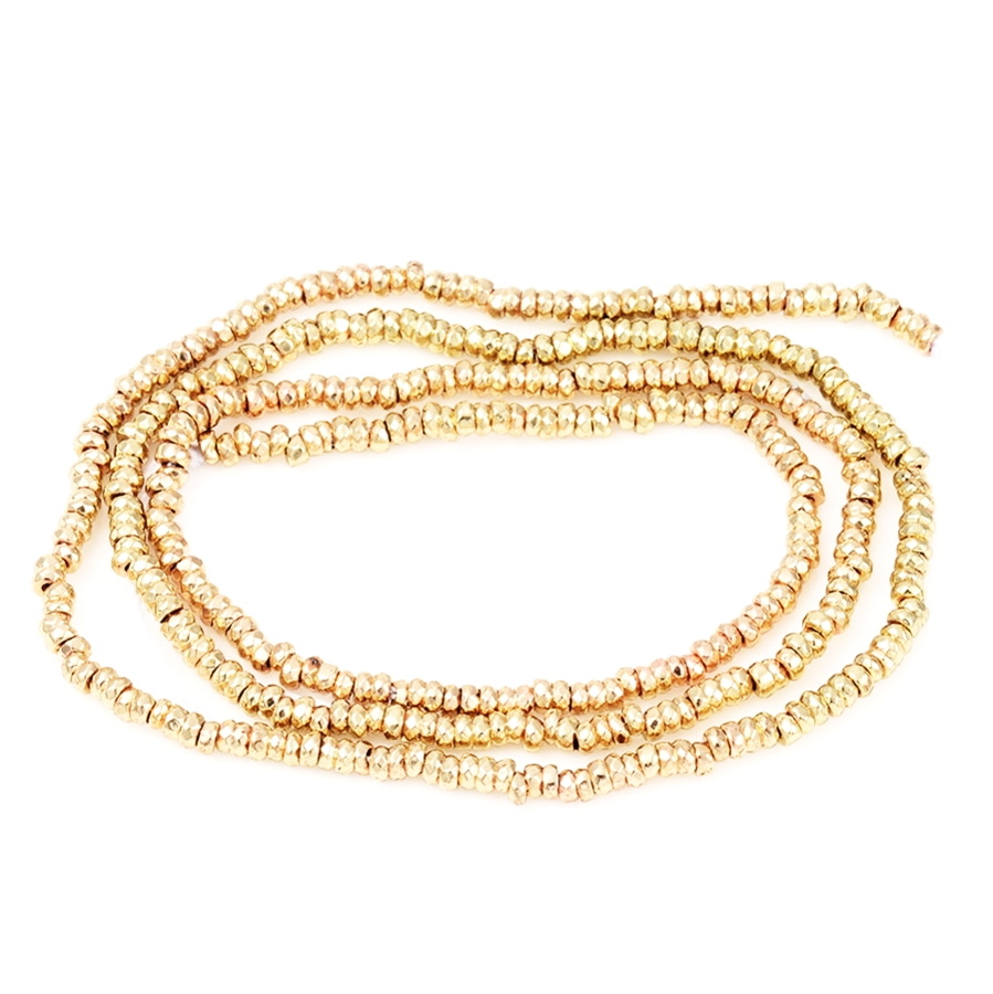 Hematit electroplacat auriu, rondele 2x1mm-sir 390 buc 1 buc