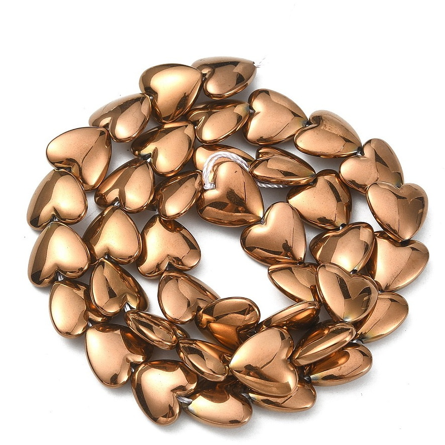 Hematit electroplacat culoare cupru, inima 12x12x4.5mm-sir 35 buc 1 buc