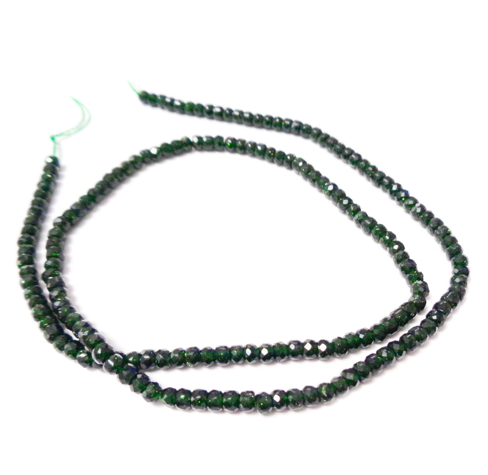 Piatra soarelui verde, fatetata, rondele 3x2mm-sir 170 buc 1 buc