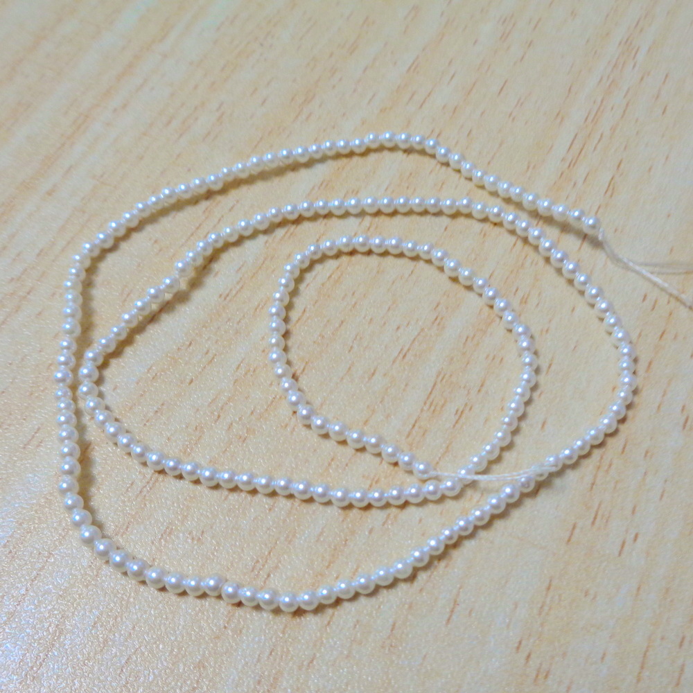 Perle stil Mallorca, albe, 2mm-sir 195 buc 1 buc