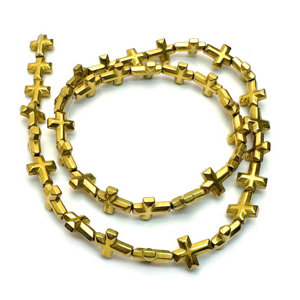 Hematit auriu, cruce 10x8x3mm-sir 39 buc 1 buc