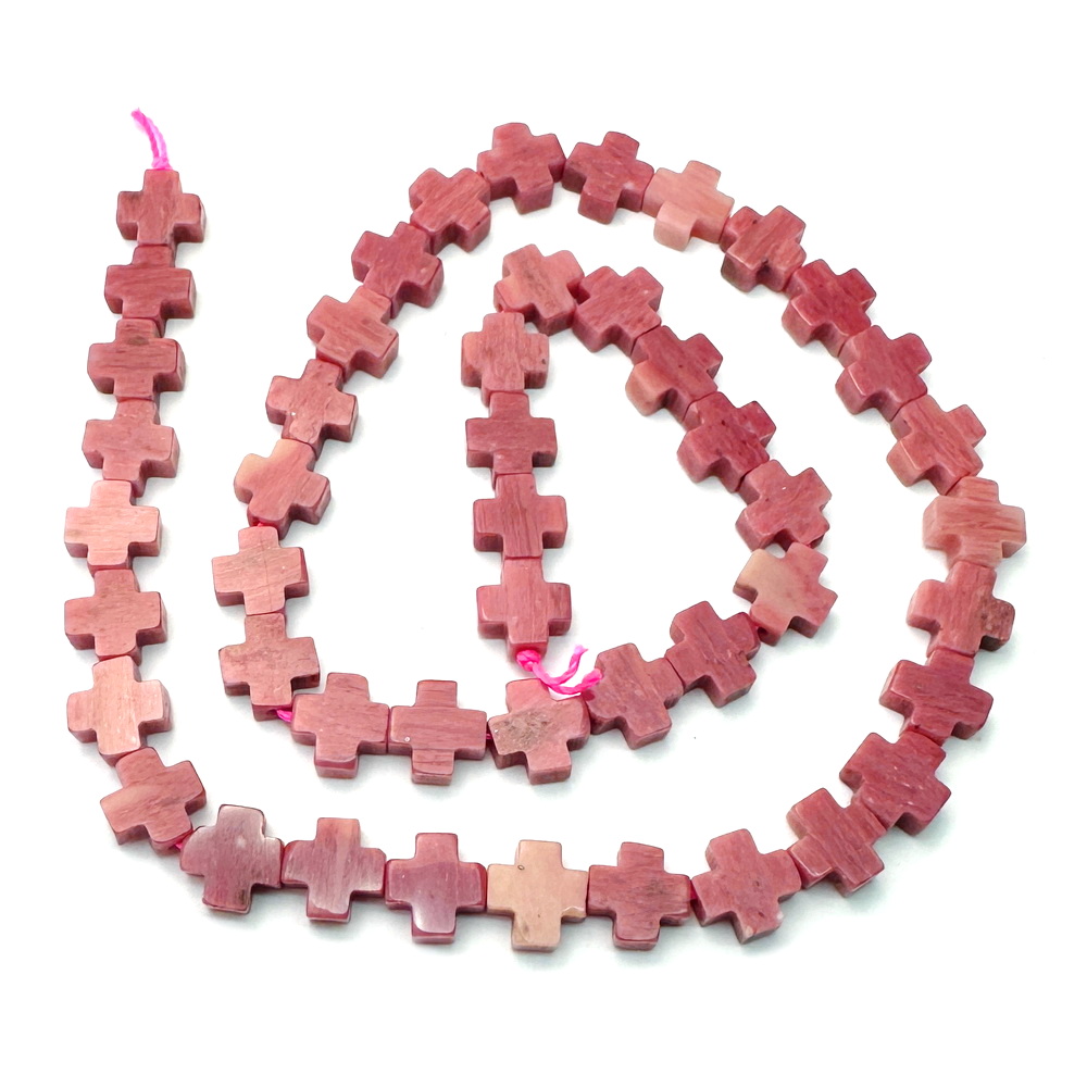 Rodonit roz, cruce 8x8x3mm-sir 47 buc 1 buc